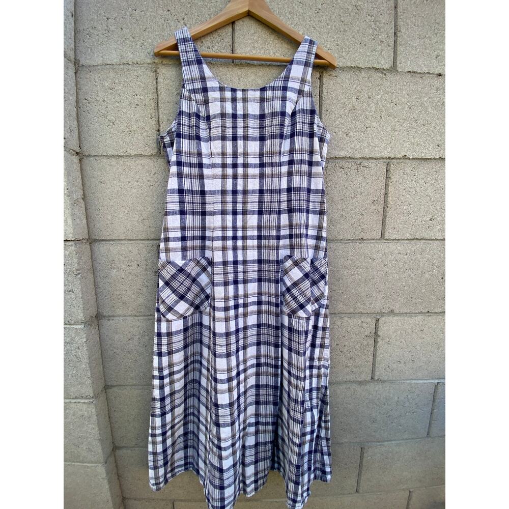 Vintage St John’s Bay Plaid Linen/Cotton Dress